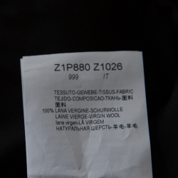 Pre Owned Emporio Armani Black Wool Elasticized Waist Straight Fit Trousers XL