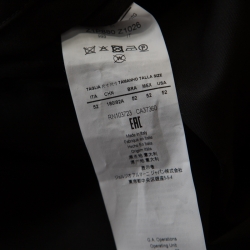 Pre Owned Emporio Armani Black Wool Elasticized Waist Straight Fit Trousers XL