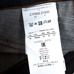 Pre Owned Emporio Armani Indigo Dark Wash Denim Studded Pocket Detail Tapered Jeans XXL