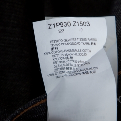 Pre Owned Emporio Armani Indigo Dark Wash Denim Studded Pocket Detail Tapered Jeans XXL