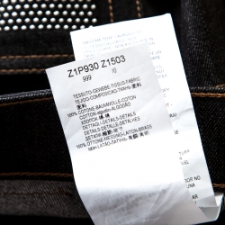 Pre Owned Emporio Armani Black Dark Wash Denim Studded Pocket Detail Tapered Jeans XL