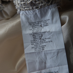 Pre Owned Emporio Armani Grey and Beige Cotton Blend Tweed Blazer L