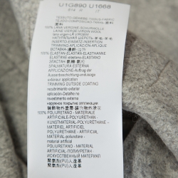 Pre Owned Emporio Armani Grey Wool Cut Out Detail Mandarin Collar Jacket XL