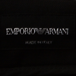Pre Owned Emporio Armani Black Wool Zip Detail Trousers XXL