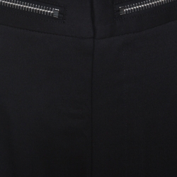 Pre Owned Emporio Armani Black Wool Zip Detail Trousers XXL