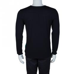 Pre Owned Emporio Armani Color Block V-Neck Sweater M