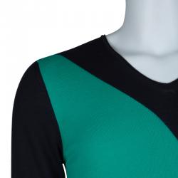 Pre Owned Emporio Armani Color Block V-Neck Sweater M
