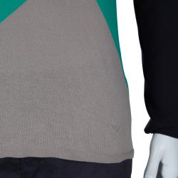 Pre Owned Emporio Armani Color Block V-Neck Sweater M