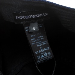 Pre Owned قبعة بيسبول امبوريو أرماني تطريز شعار مونوغرامية زرقاء أليكتريك M