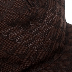 Pre Owned Emporio Armani Brown Monogram Logo Embroidered Baseball Cap M