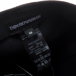 Pre Owned Emporio Armani Brown Monogram Logo Embroidered Baseball Cap M