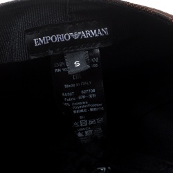Pre Owned Emporio Armani Brown Monogram Logo Embroidered Baseball Cap S