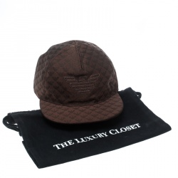 Pre Owned Emporio Armani Brown Monogram Logo Embroidered Baseball Cap S