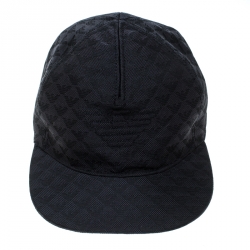 Pre Owned Emporio Armani Grey Monogram Logo Embroidered Baseball Cap S
