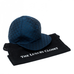 Pre Owned قبعة أمبوريو أرماني بيسبول تطريز شعار مونوغرامية زرقاء أليكتريك M