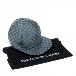 Pre Owned Emporio Armani Slate Grey Monogram Logo Embroidered Baseball Cap M