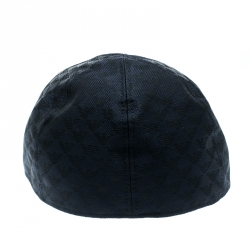 Pre Owned Emporio Armani Navy Blue Monogram Logo Embroidered Baseball Cap M