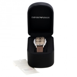 Pre Owned Emporio Armani Bronze Stainless Steel Epsilon AR2489 Men's Wristwatch 33 mm