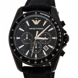 Pre Owned Emporio Armani Black PVD Coated Stainless Steel Sigma AR6131 Men's Wristwatch 44 mm