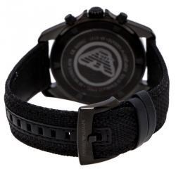 Pre Owned Emporio Armani Black PVD Coated Stainless Steel Sigma AR6131 Men's Wristwatch 44 mm