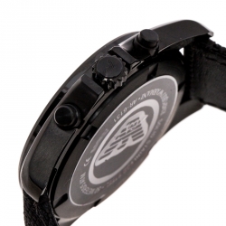 Pre Owned Emporio Armani Black PVD Coated Stainless Steel Sigma AR6131 Men's Wristwatch 44 mm