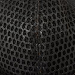 مملوكة مسبقًا Emporio Armani Black Leather Cutout Baseball Cap Size M