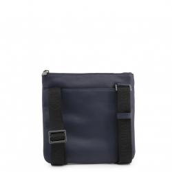 Pre Owned Emporio Armani Blue Faux Leather Messenger Bag