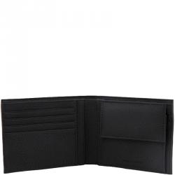 Pre Owned Emporio Armani Black Leather Bifold Wallet