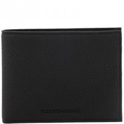 Pre Owned Emporio Armani Black Leather Bifold Wallet
