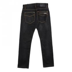 Pre Owned Emporio Armani Black Faded Effect Denim Jude Jeans S