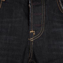 Pre Owned Emporio Armani Black Faded Effect Denim Jude Jeans S