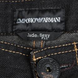 Pre Owned Emporio Armani Black Faded Effect Denim Jude Jeans S