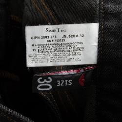 Pre Owned Emporio Armani Black Faded Effect Denim Jude Jeans S