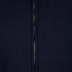 Pre Owned Emporio Armani Navy Blue Textured Cotton Zip Front Jacket S