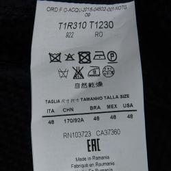 Pre Owned Emporio Armani Navy Blue Textured Cotton Zip Front Jacket S