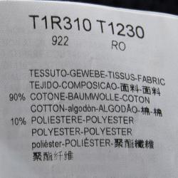 Pre Owned Emporio Armani Navy Blue Textured Cotton Zip Front Jacket S