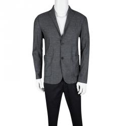 Pre Owned Emporio Armani Grey Wool Jacket M