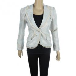 Pre Owned Emporio Armani Lace Textured Jacket S