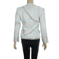 Pre Owned Emporio Armani Lace Textured Jacket S