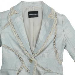 Pre Owned Emporio Armani Lace Textured Jacket S