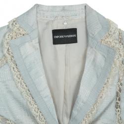 Pre Owned Emporio Armani Lace Textured Jacket S
