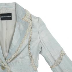 Pre Owned Emporio Armani Lace Textured Jacket S