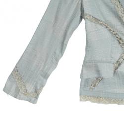 Pre Owned Emporio Armani Lace Textured Jacket S