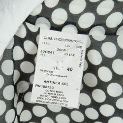 Pre Owned Emporio Armani White Floral Textured Jacket S