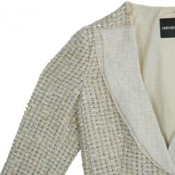 Pre Owned Emporio Armani Gold Tweed Jacket S