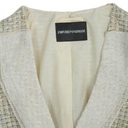Pre Owned Emporio Armani Gold Tweed Jacket S