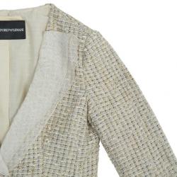 Pre Owned Emporio Armani Gold Tweed Jacket S