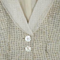 Pre Owned Emporio Armani Gold Tweed Jacket S