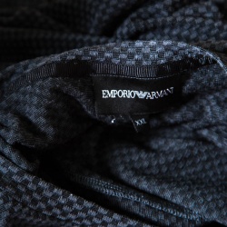 Pre Owned Emporio Armani Grey Textured Knit Short Sleeve T-Shirt XXL