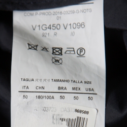 Pre Owned Emporio Armani Prussian Blue Suede Effect Two Button Blazer L